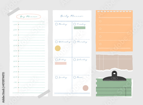 memo template. notes used in a diary or office.
