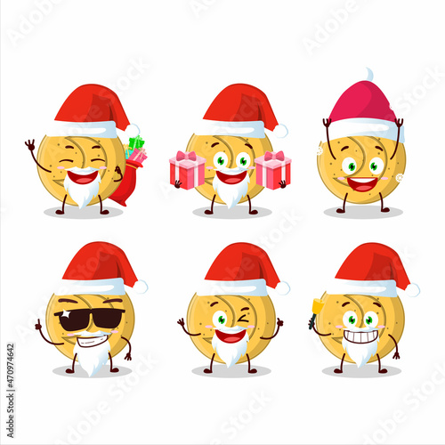 Santa Claus emoticons with dalgona candy moon cartoon character