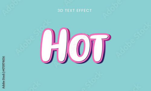 Editable 3D Text Effects Template, vector illustration text style
