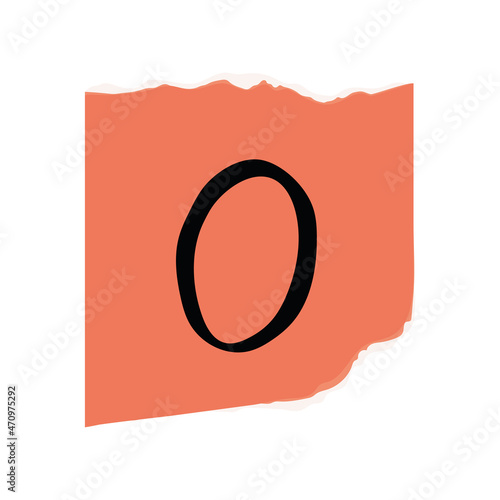 ransom note with letter O