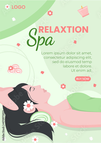 Spa and Massage Flyer Editable of Square Background Illustration Suitable for Social media, Feed, Card, Greetings, Print and Web Internet Ads