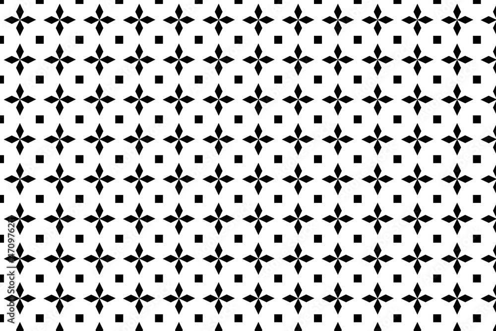 Geometric floral seamless pattern. Used for wallpaper, pattern fills, web page background,surface textures, tile, pottery woks, ceramic, textile, packaging, wrapping paper and other prints.