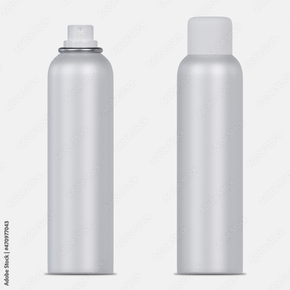 set of cosmetic bottles, Deodorant spray mockup