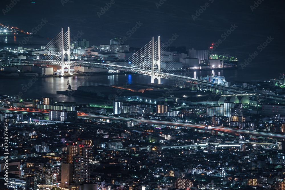 掬星台から神戸の夜景