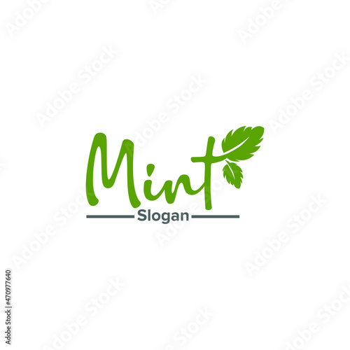 Mint leaves, organic logo concept