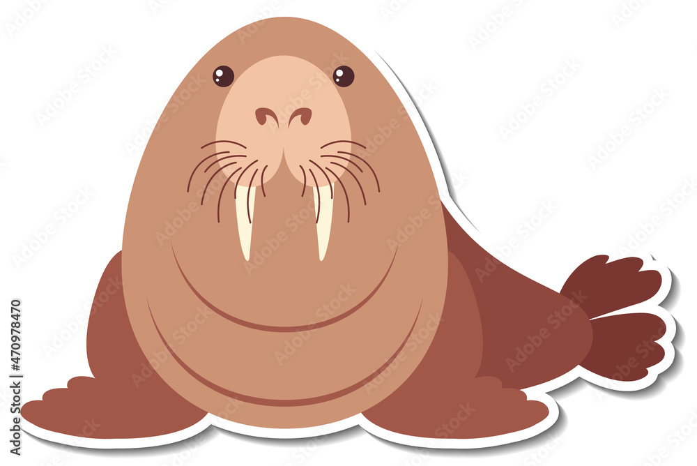 Chubby walrus animal cartoon sticker Chubby walrus animal cartoon sticker