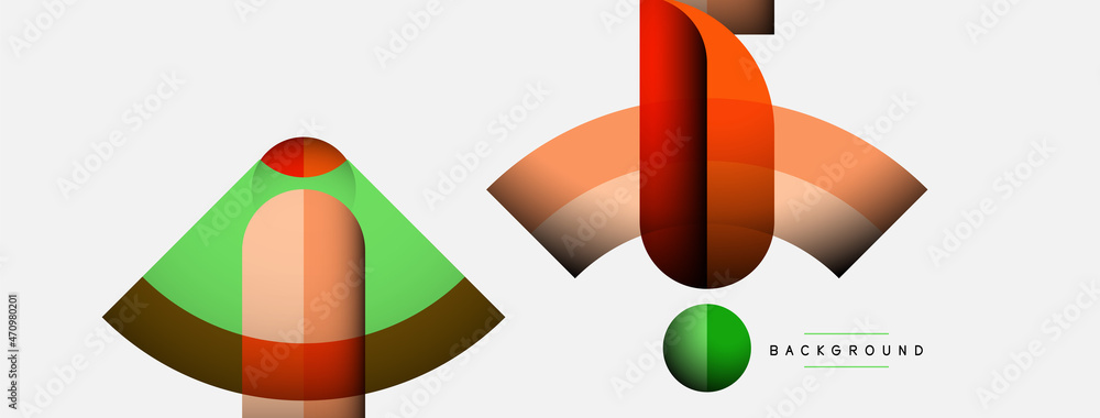 Geometric abstract background. Round shapes, circles, lines composition for wallpaper banner background or landing page Geometric abstract background. Round shapes, circles, lines composition for wallpaper banner background or landing page