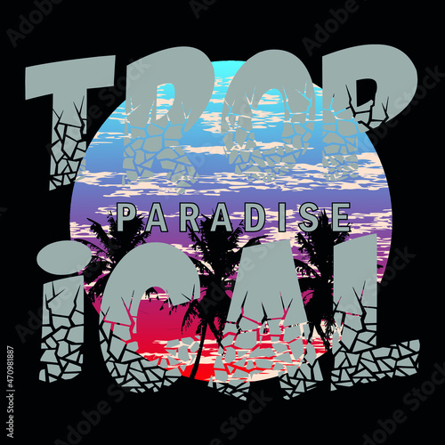 summer tropical vector nature,poster, t shirt design illustration