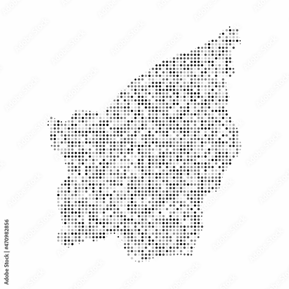 Abstract dotted black and white halftone effect vector map of San Marino. Country map digital dotted design vector illustration.