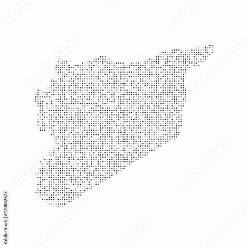 Abstract dotted black and white halftone effect vector map of Syria. Country map digital dotted design vector illustration.