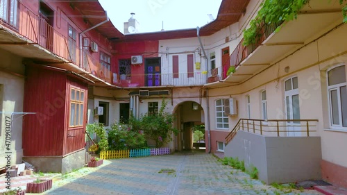 Walk the vintage courtyard, Chernivtsi, Ukraine photo