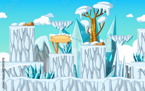 A Game Template Ice Cave Scene