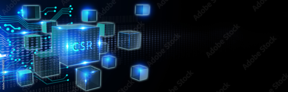 CSR abbreviation, modern technology concept. Business, Technology, Internet and network concept.3d illustration CSR abbreviation, modern technology concept. Business, Technology, Internet and network concept.3d illustration