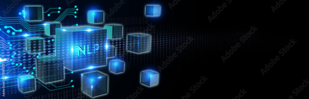 NLP Natural language processing AI Artificial intelligence.3d illustration NLP Natural language processing AI Artificial intelligence.3d illustration