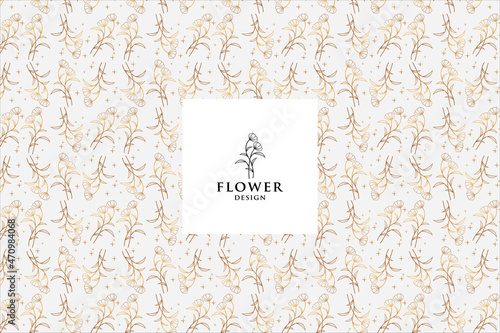 flowers logo minimal pattern vector template.