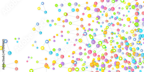 Social media marketing icons internet tags target