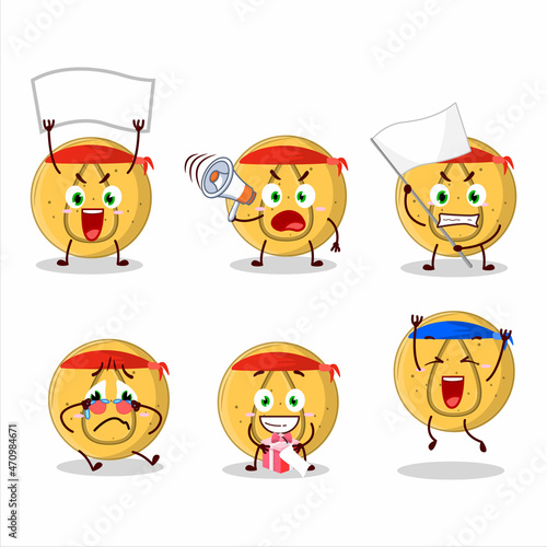 Mascot design style of dalgona candy water character as an attractive supporter