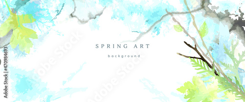 spring season vector background pastel banner blue