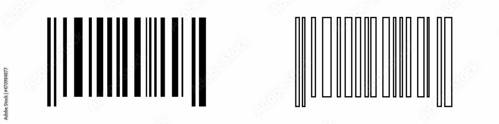 Realistic barcode signs. Vector icons. Realistic barcode signs. Vector icons.