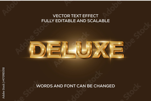 editable vector text effect golden deluxe with glitter