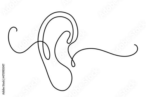 Foto Human ear continuous one line drawing