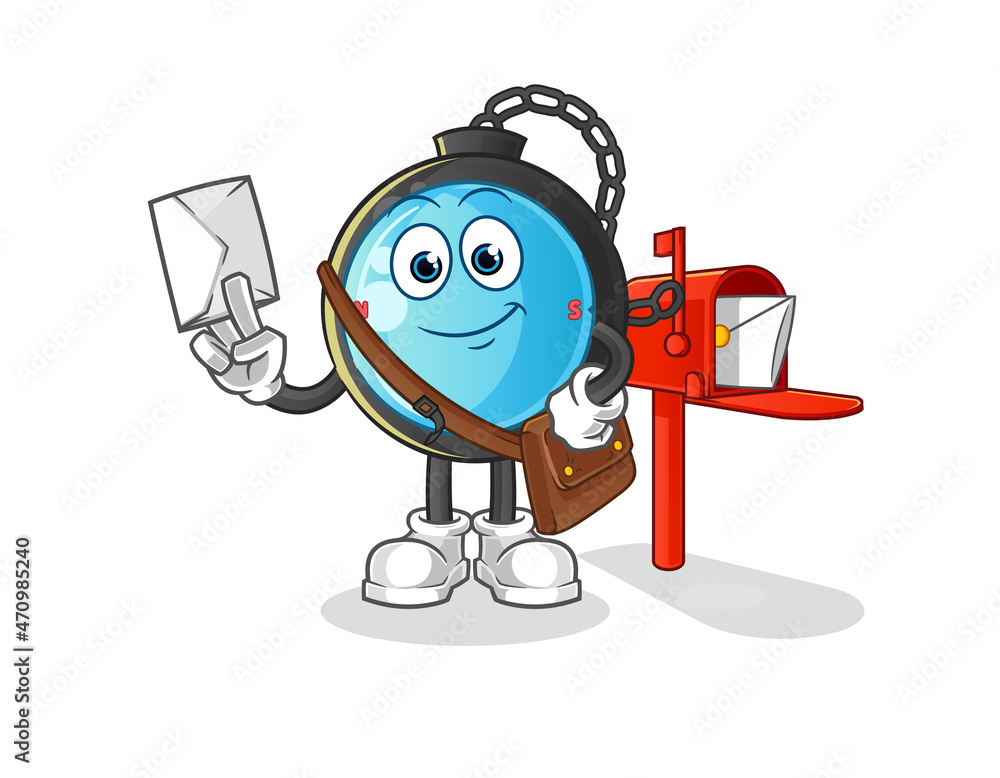 compass postman vector. cartoon character compass postman vector. cartoon character