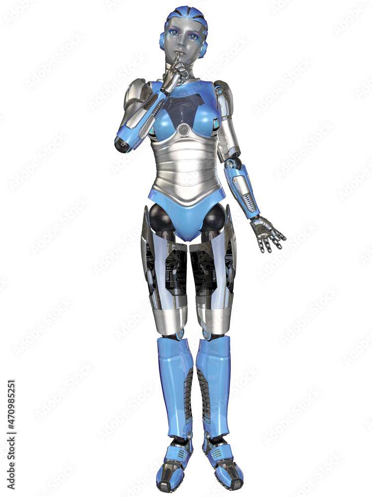 3d illustration of an female robot