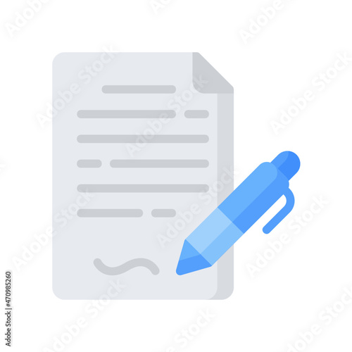 Contract Icon, Flat style icon vector illustration, Suitable for website, mobile app, print, presentation, infographic and any other project.
