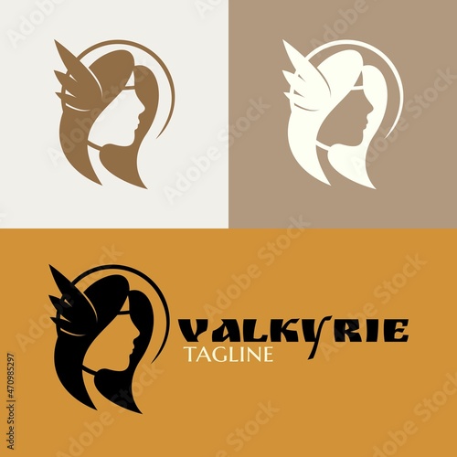 simple woman logo, valkyrie. vector illustration for business logo or icon