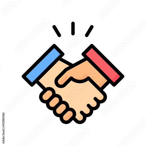 Handshake Icon, Filled Line style icon vector illustration, Suitable for website, mobile app, print, presentation, infographic and any other project.