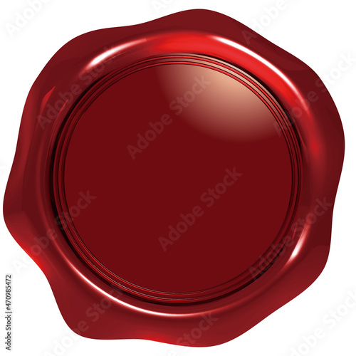 赤いシールワックスのエンブレム