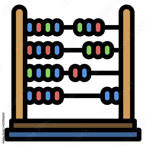 abacus line icon
