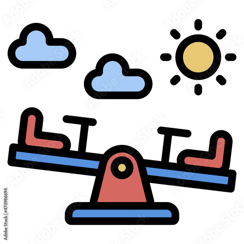 seesaw line icon