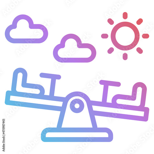 seesaw line icon