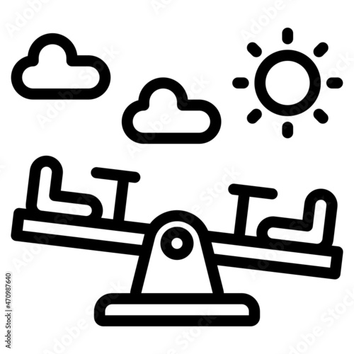 seesaw line icon