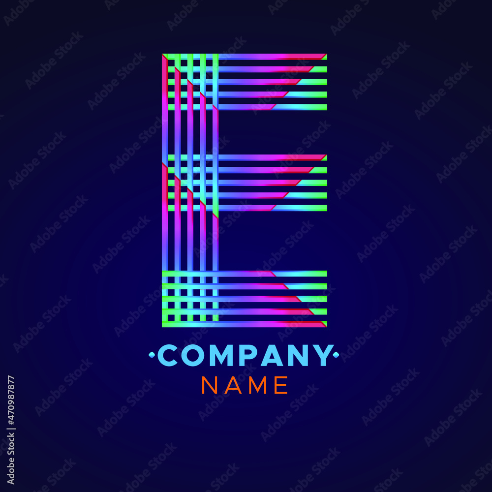 Obraz premium colorful E Letter logo, abstract colorful illustration