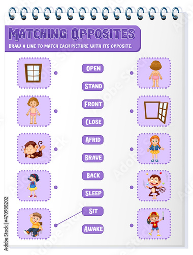 Matching words to pictures worksheet template