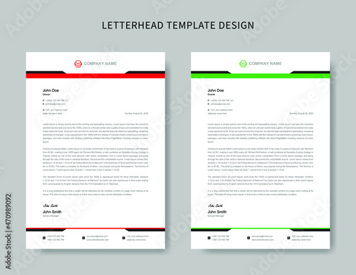 Business letterhead template or Corporate letterhead template design