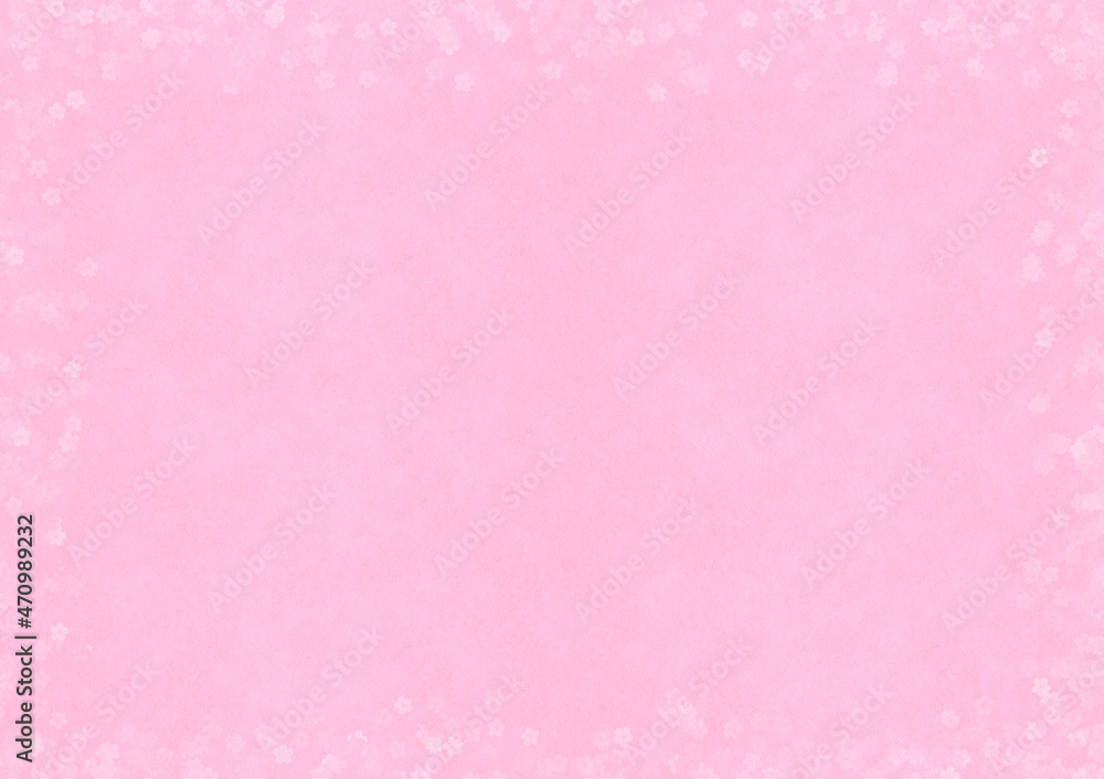 A Japanese paper image of cherry blossoms on a pink background. A Japanese paper image of cherry blossoms on a pink background.