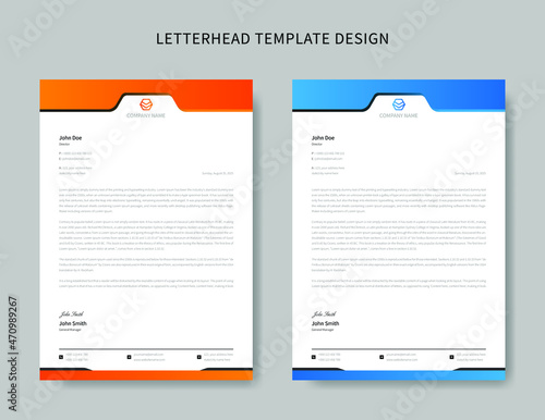 Business letterhead template or Corporate letterhead template design