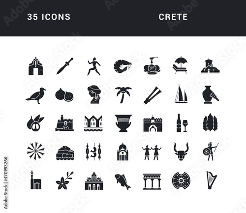 Set of simple icons of Crete photo