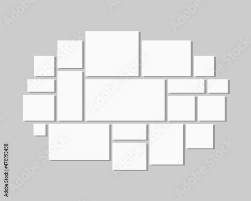 Template collage of nineteen frames, images, photo