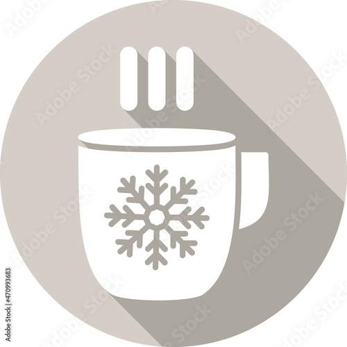 Hot Tea Glyph Circle Vector Icon Design