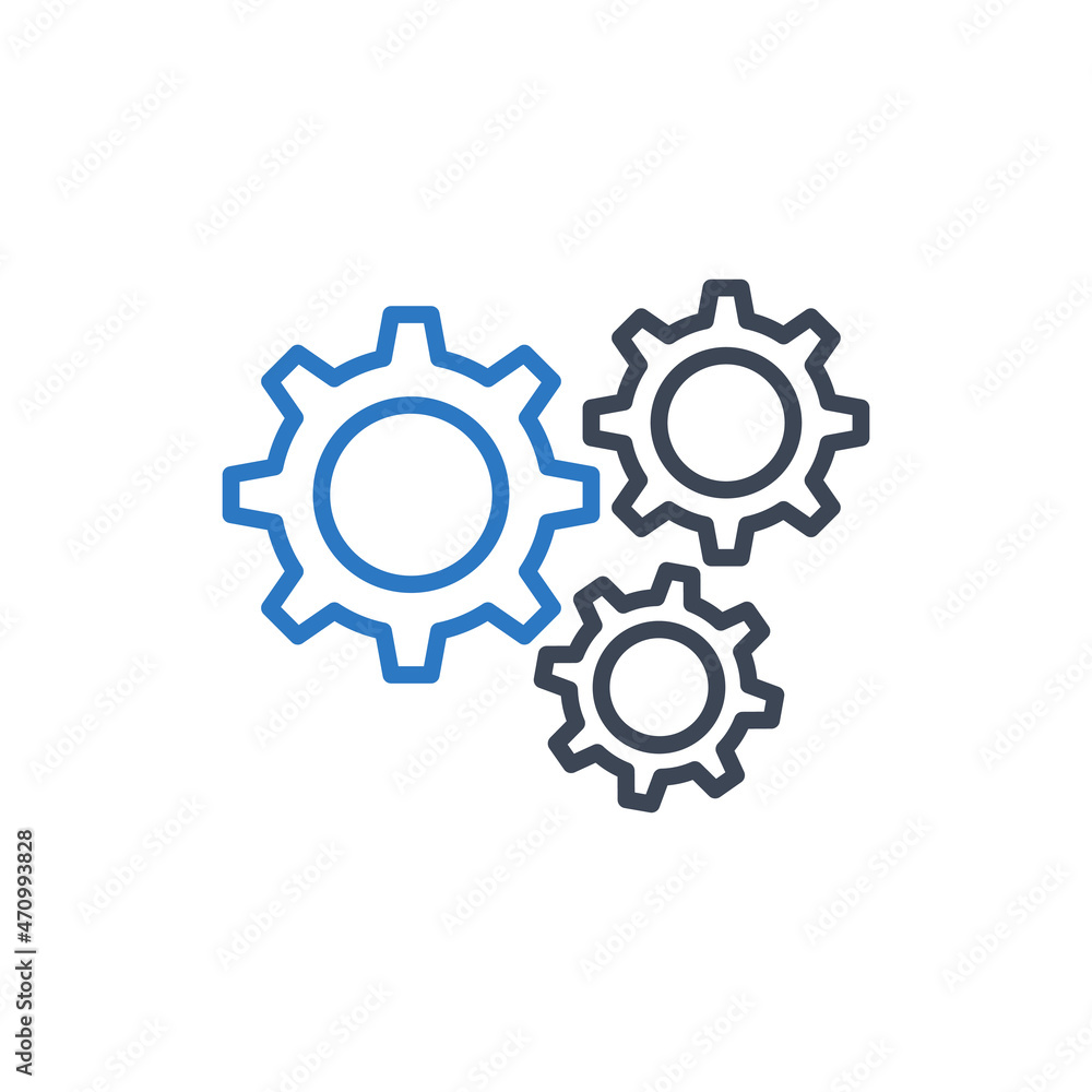 Gears icon vector graphic Gears icon vector graphic