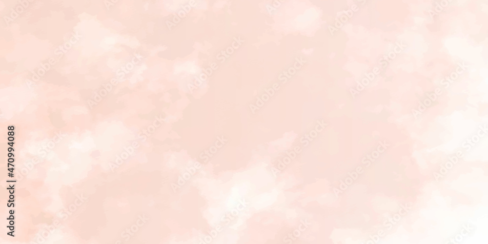 Beautiful sky and clouds in soft pastel color.Soft pink cloud in the sky background colorful pastel tone .Abstract watercolor background. Light pink watercolor background