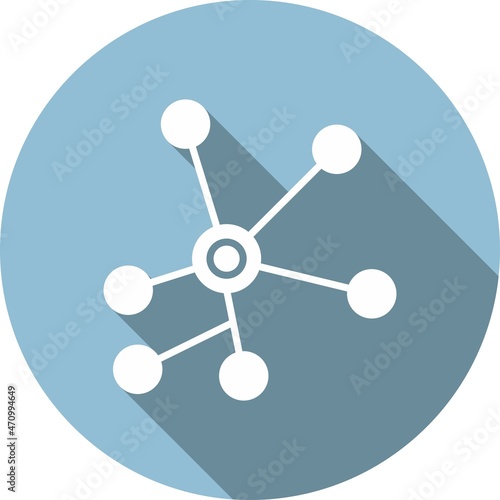 Chemical Bond Glyph Circle Vector Icon Design