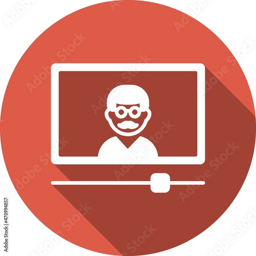 Tutorials Glyph Circle Vector Icon Design