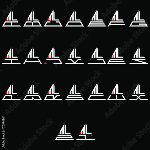 MLA to MLZ letter logo creative design, Multiple triple letter logo design