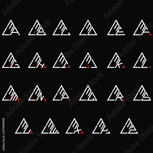 MLA to MLZ letter logo creative design, Multiple triple letter logo design