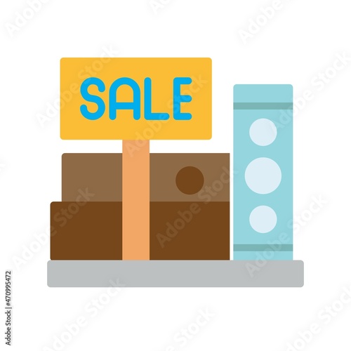 Bookshop Flat Vector Icon Design